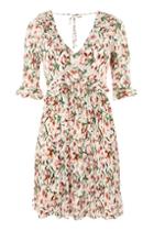 Topshop Floral Crinkle Mini Skater Dress
