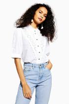 Topshop Ivory Broderie Shirt