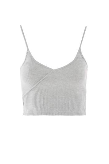 Topshop Petite Cross Over Front Crop Top