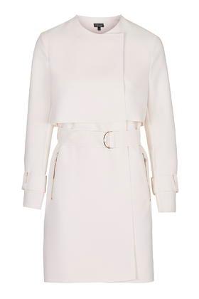 Topshop Putty Raw Edge Coat