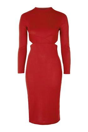 Topshop Panel Cut-out Midi Dress
