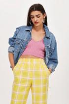 Topshop Yellow Check Trousers