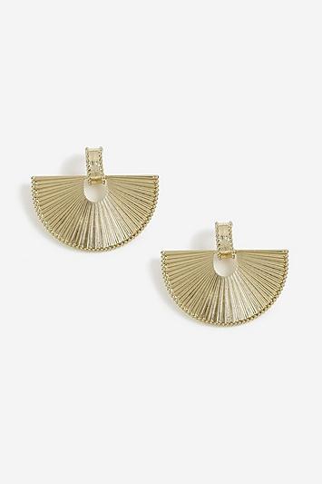 Topshop *gold Fan Drop Earrings