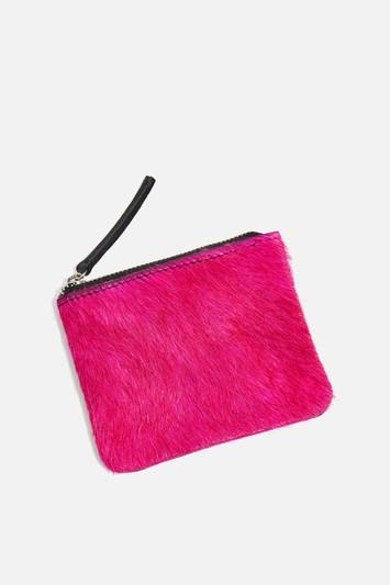 Topshop Pat Pony Zip Top Purse