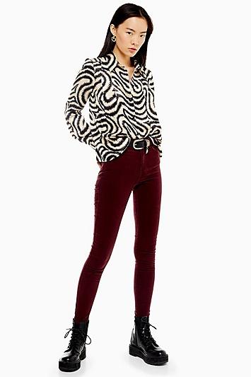 Topshop Plum Corduroy Jamie Jeans