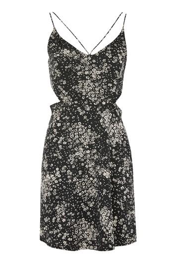Topshop Mono Floral Cut Out Sundress