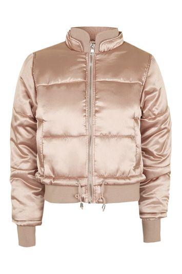 Topshop Petite Satin Carter Puffer Jacket