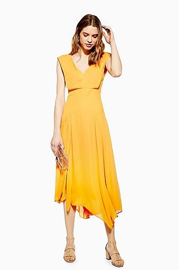Topshop Pleated Pinafore Dress