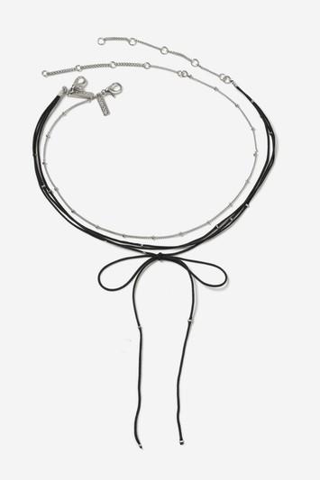 Topshop Thin Bow Wrap Choker Necklace