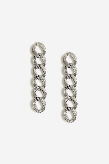 Topshop Chain Drop Crystal Earrings