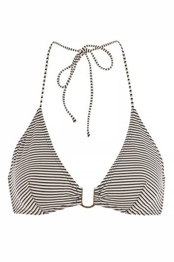 Topshop Lurex Stripe Triangle Bikini Top
