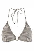 Topshop Lurex Stripe Triangle Bikini Top