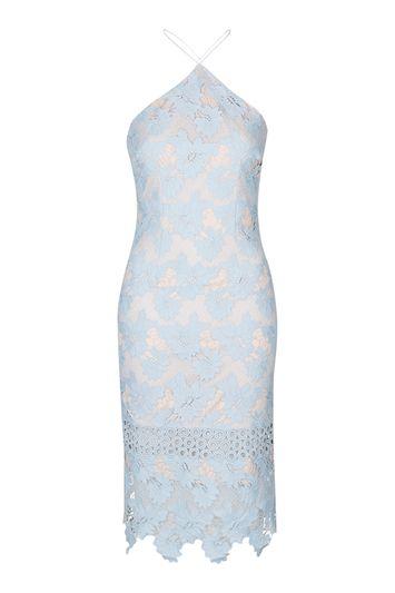 Topshop Petite Cross Strap Halter Midi Dress