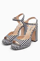 Topshop Reno 90's Gingham Platform Heels Sandals