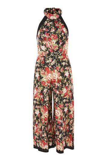 Topshop Floral Cotton Jumpsuit