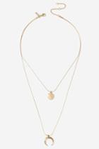 Topshop Disc And Curve Charm Multirow Necklace