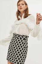 Topshop Spot Stripe Jacquard Mini Skirt