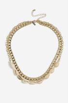 Topshop *shell And Chain Multirow Necklace