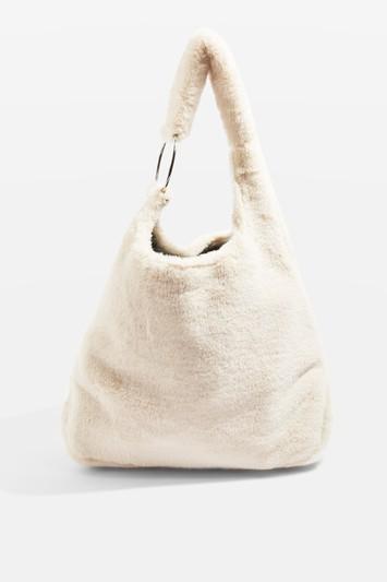 Topshop Orla Faux Fur Hobo Bag