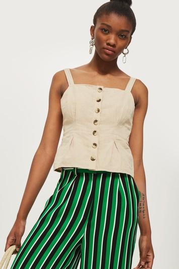Topshop Structured Button Down Camisole Top