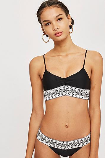 Topshop Zig Zag Bikini Crop Top