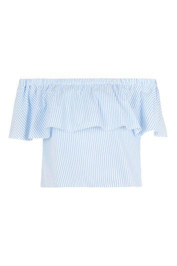 Topshop Stripe Penny Pop Bardot Top