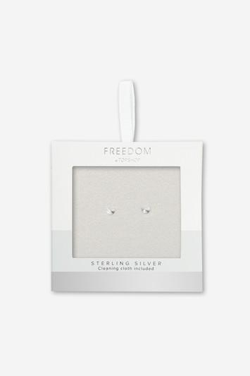 Topshop Sterling Silver Moon Stud Earrings