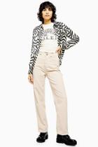 Topshop Considered Ecru Corduroy Balloon Jeans With Recycled Cotton