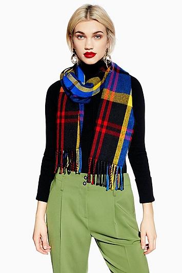 Topshop Lightweight Pop Check Scarf