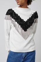 Topshop Lace Trim Sweatshirt By Boutique