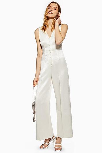 Topshop Satin Twill Jumpsuit