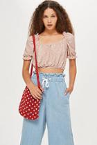 Topshop Tall Gypsy Puff Cropped Top