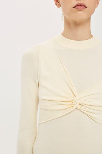 Topshop Bralet Overlay Knitted Top By Boutique