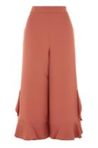 Topshop Frill Hem Crop Wide Trousers