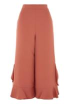 Topshop Frill Hem Crop Wide Trousers