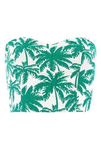Topshop Tall Palm Print Crop Top