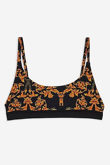Topshop Chain Print Cropped Bikini Top