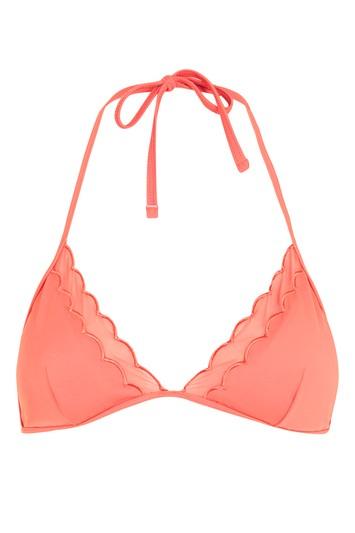 Topshop Scallop Mesh Triangle Bikini Top