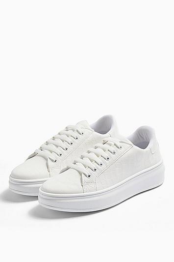 Topshop Cuba White Lace Up Shoes