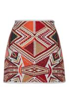 Topshop Petite Embroidered Jacquard Skirt