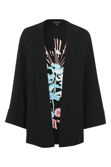 Topshop Embroidered Throw-on Jacket