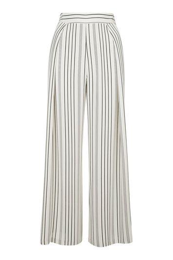 Topshop Tall Stripe Wide Leg Crop Trousers