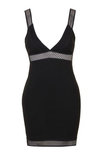 Topshop Petite Sporty Mesh Trim Mini Dress