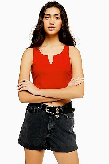 Topshop Red Notch Tank