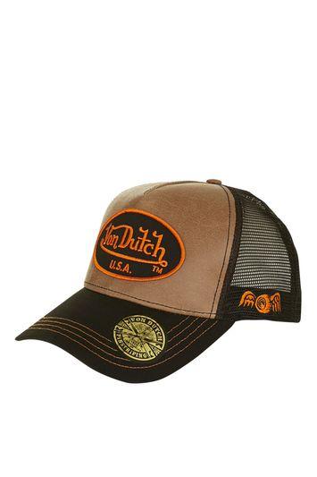 Topshop Usa Leather Cap By Von Dutch