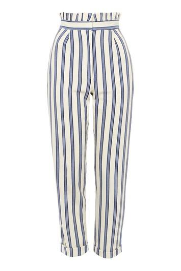 Topshop Petite Stripe Peg Leg Trousers