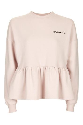 Topshop Dream On Peplum Sweatshirt By Tea & Cake
