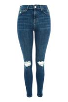 Topshop Moto Authentic Blue Ripped Jeans