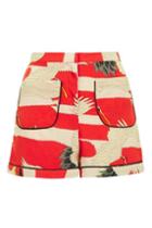 Topshop Heron Print Pocket Shorts