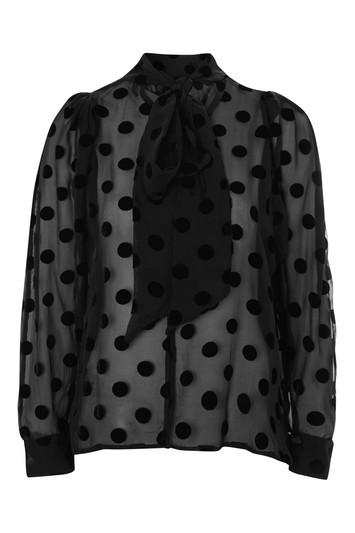 Topshop *spot Burn Out Blouse By Boutique